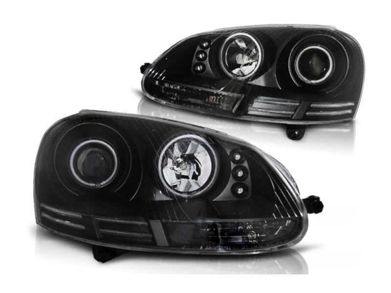 Angel Eyes CCFL koplampen Black geschikt voor VW Golf 5 - Afbeelding 3