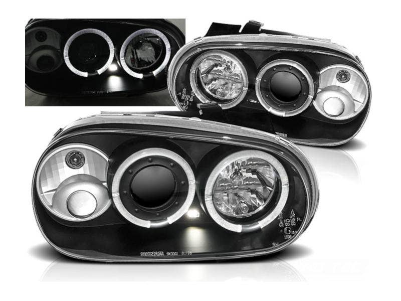 Angel Eyes koplampen Black geschikt voor VW Golf 4