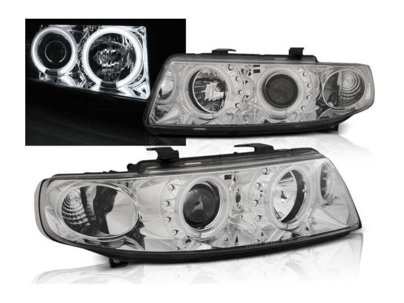 CCFL-Angel-Eyes-koplampen-Chrome-Seat-Leon-Toledo