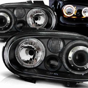 Koplamp units Angel Eyes Black geschikt voor VW Golf 4