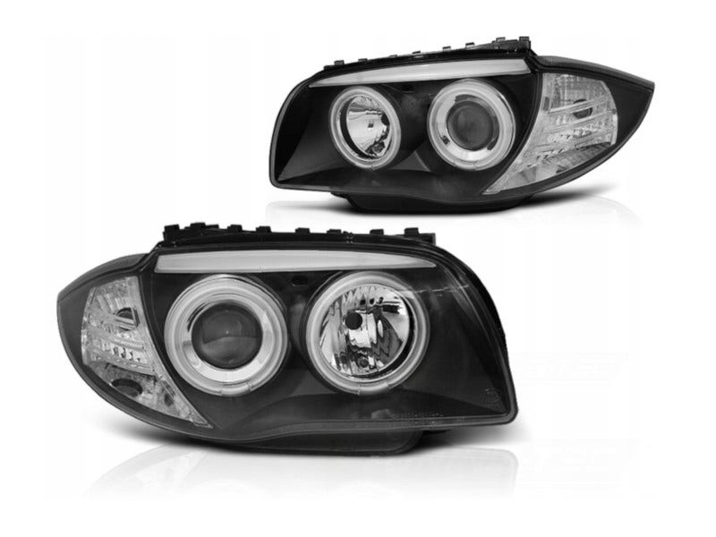 Koplamp units Angel Eyes CCFL Black geschikt voor BMW 1-serie E87-E81-E82-E88 2004-2011 - Afbeelding 2