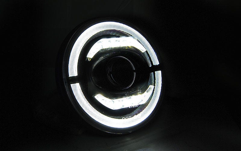 Koplamp units LED Angel Eyes geschikt voor Jeep Wrangler Black