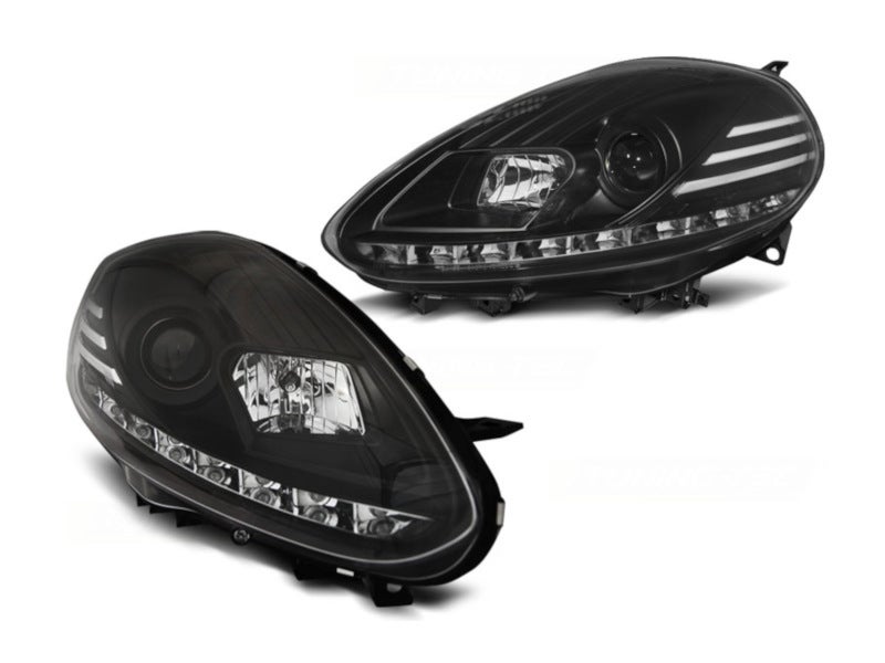 LED-DRL-koplampen-Black-Fiat-Punto-Evo