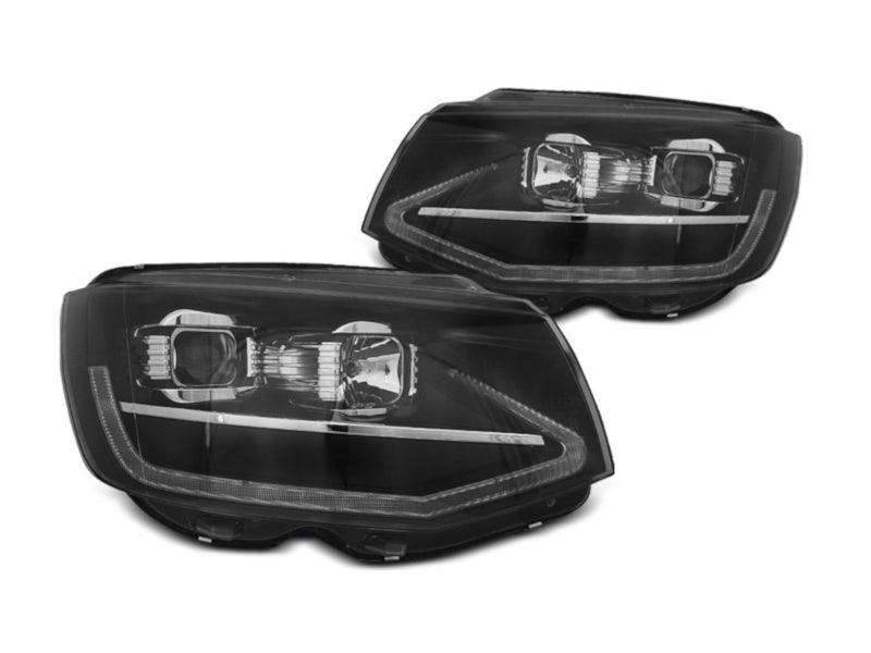 LED Tube koplamp units Black VW T6 dynamische knipperlichten