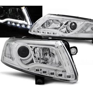 LED Tube koplampen Chrome geschikt voor Audi A6 C6