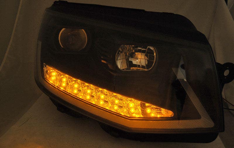 LED Tube koplampen BlackChrome dynamisch knipperlicht geschikt voor VW T6 - Afbeelding 3