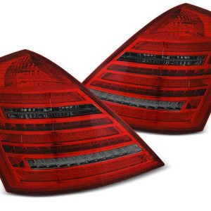 Mercedes W221 S-klasse LED achterlicht units, dynamisch knipperlicht Red Smoke