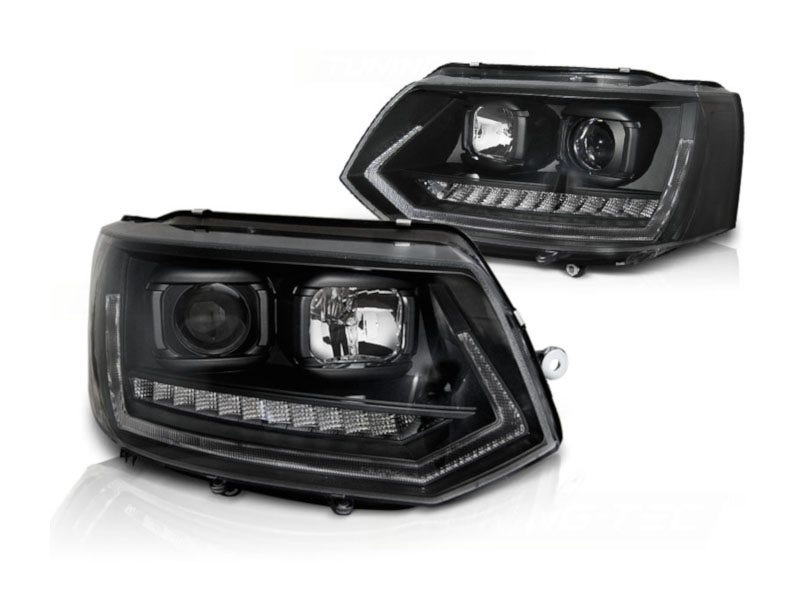 Dynamisch knipperlicht koplamp unit Black VW T5