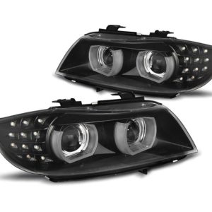 Xenon koplamp units LED DRL Black geschikt voor BMW E90 E91