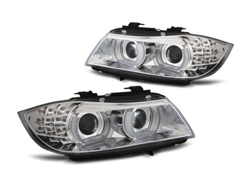 Xenon-koplamp-LED-DRL-Chrome-BMW-E90-E91
