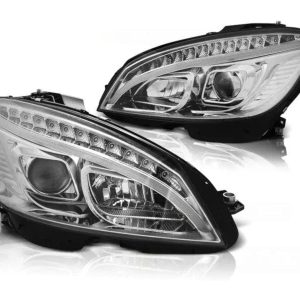 LED-Tube-koplampen-Chrome-geschikt-voor-Mercedes-W204
