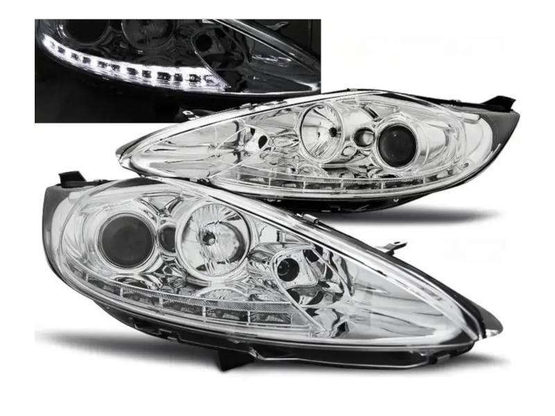 Ford Fiesta MK7 08-08 tot 09-12 LEDtube koplampen Chrome