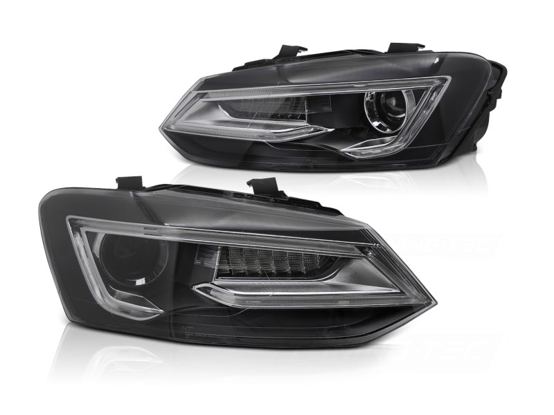 LED koplampen Black dynamisch knipperlicht LED geschikt voor VW Polo 5