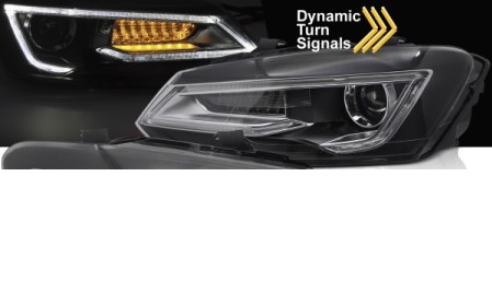 LED koplampen Black dynamisch knipperlicht LED geschikt voor VW Polo 5 - Afbeelding 2
