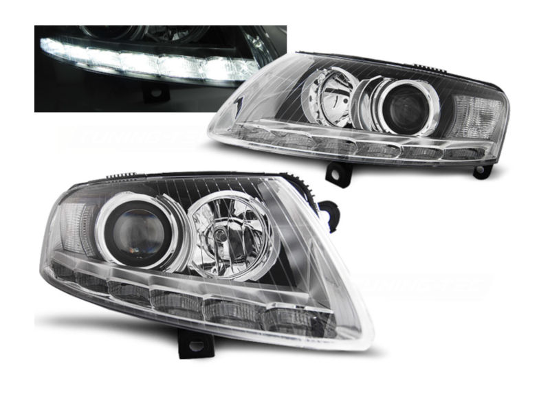 Xenon koplampen LED DRL Chrome Audi A6 C6