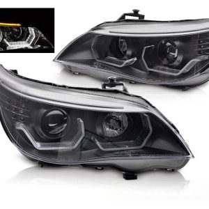 3D LED Angel Eyes koplampen Black BMW E60 E61