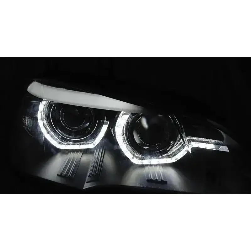 Xenon koplampen AngelEyes DRL Black geschikt voor BMW X5 E70 - Afbeelding 4