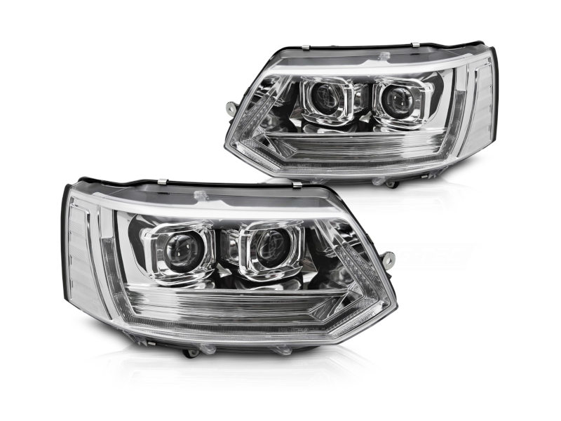 Full LED koplampen T6 Look Chrome geschikt voor VW T5 - Afbeelding 2